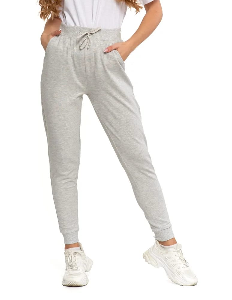 Spodnie damskie - Spodnie damskie dresowe basic JASNY SZARY - produkt moraj.pl 2