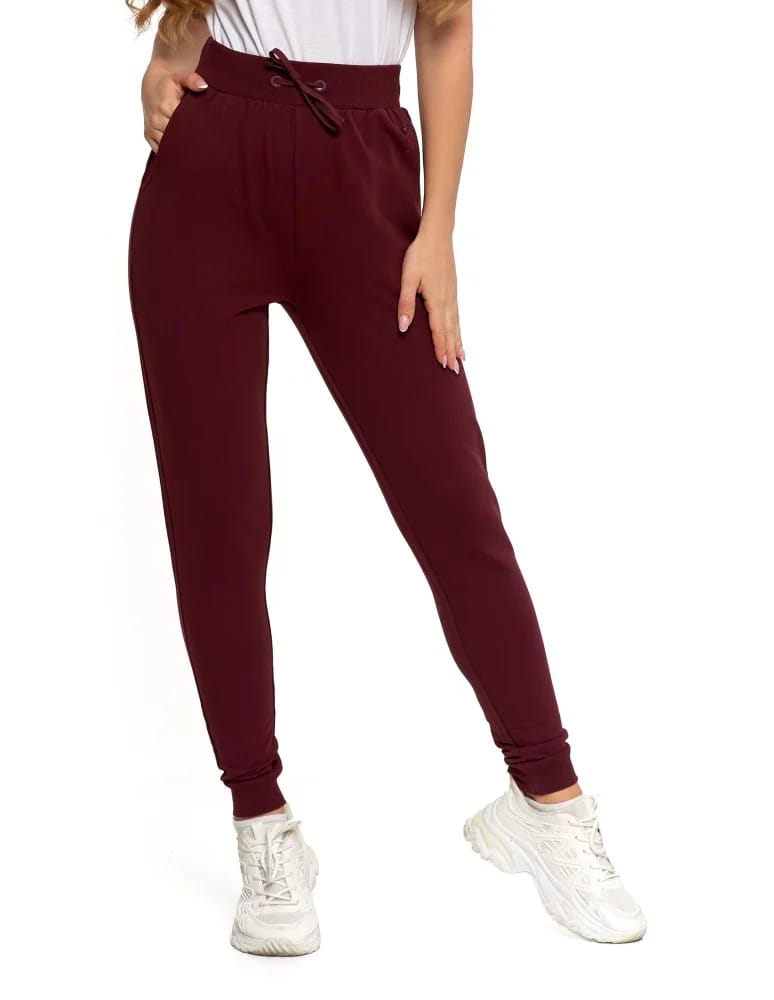 Spodnie damskie - Spodnie damskie dresowe basic FIOLETOWY - produkt moraj.pl 4