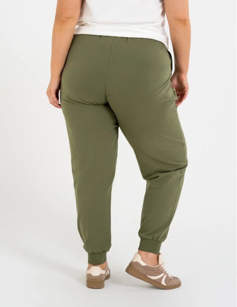 Spodnie damskie - Spodnie damskie dresowe basic KHAKI - produkt moraj.pl 10