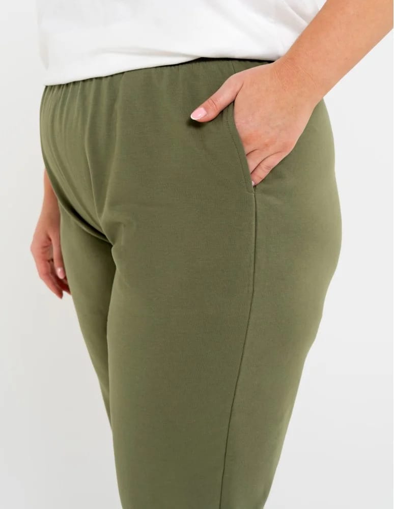 Spodnie damskie - Spodnie damskie dresowe basic KHAKI - produkt moraj.pl 11