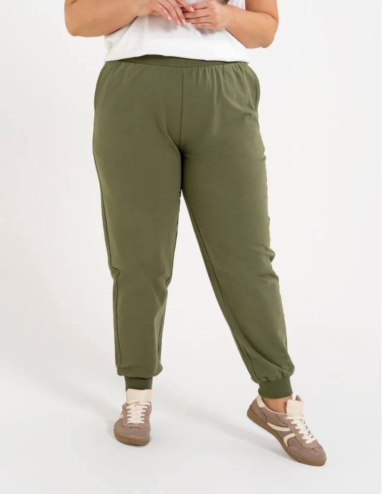 Spodnie damskie - Spodnie damskie dresowe basic KHAKI - produkt moraj.pl 12