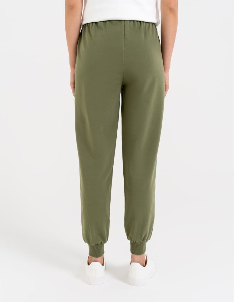 Spodnie damskie - Spodnie damskie dresowe basic KHAKI  - produkt moraj.pl 6