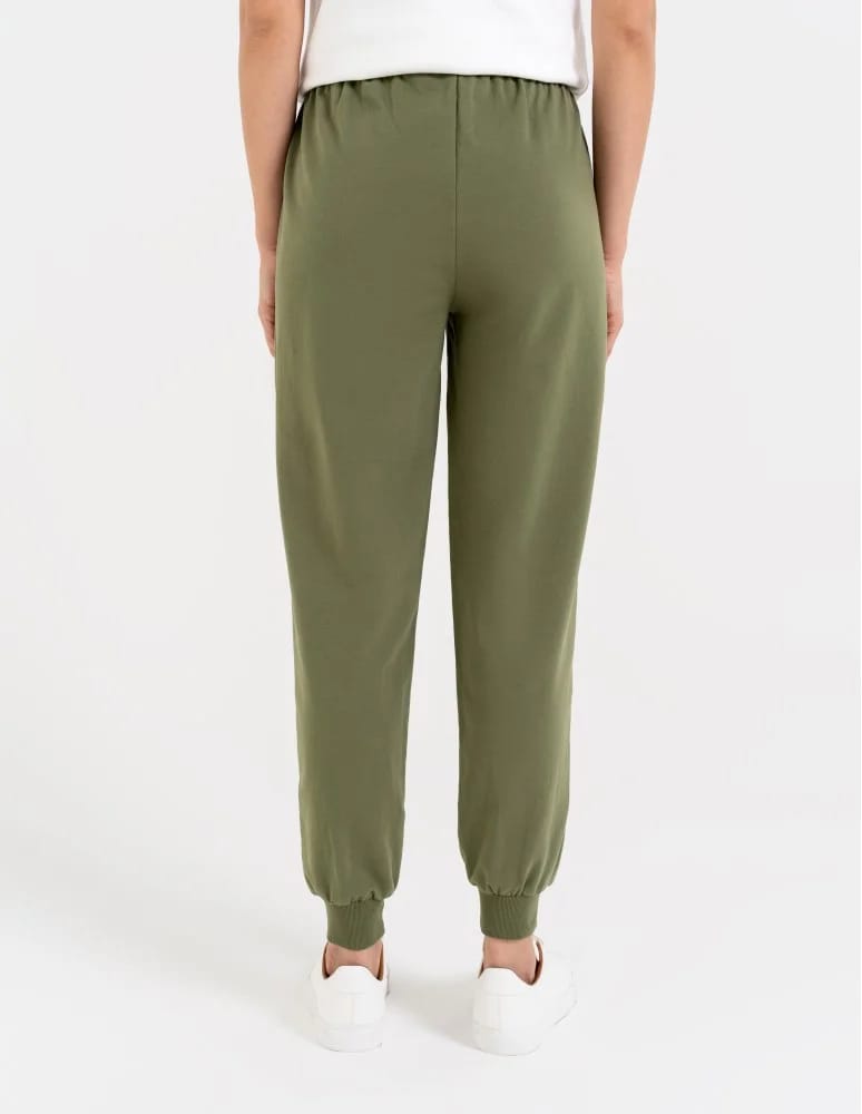 Spodnie damskie - Spodnie damskie dresowe basic KHAKI - produkt moraj.pl 6