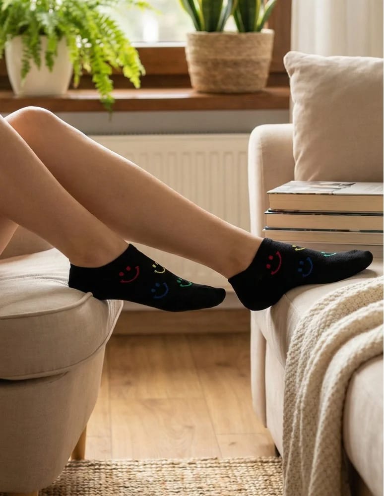 Niskie stopki - Skarpetki stopki damskie niskie bawełniane uśmiech 3-pak WIELOKOLOROWY  - produkt moraj.pl 4