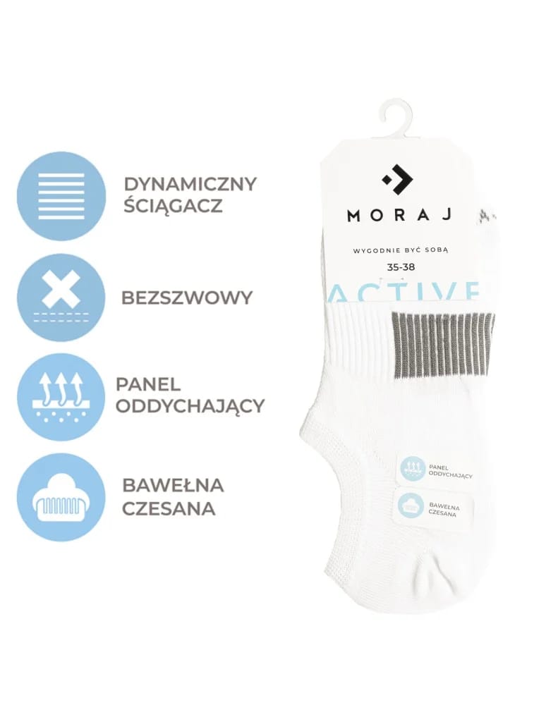 Niskie stopki - Skarpetki unisex niskie stopki sportowe z bawełny czesanej 6-pak WIELOKOLOROWY  - produkt moraj.pl 10