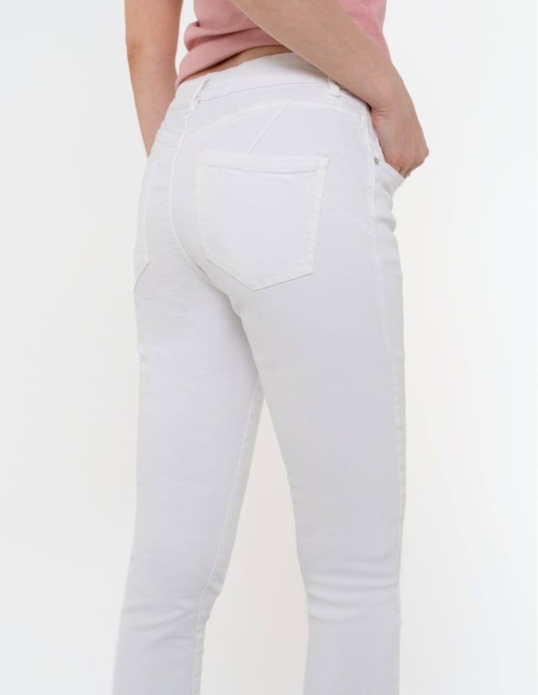 Spodnie damskie - Damskie spodnie skinny jeansowe rurki BIAŁY  - produkt moraj.pl 5