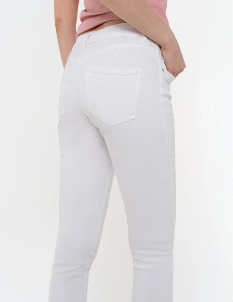 Spodnie damskie - Damskie spodnie skinny jeansowe rurki BIAŁY - produkt moraj.pl 5