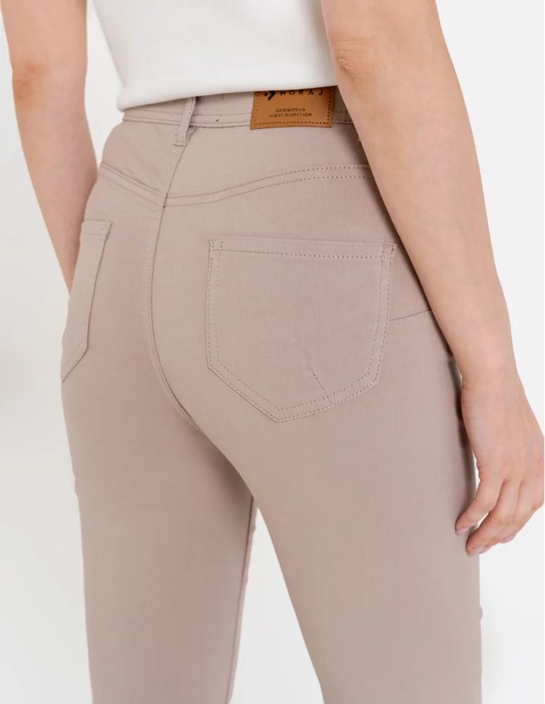 Spodnie damskie - Spodnie wiskozowe damskie eleganckie BEŻOWY  - produkt moraj.pl 12