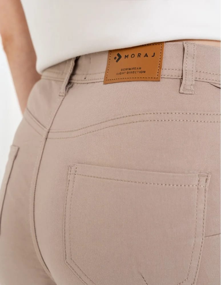 Spodnie damskie - Spodnie wiskozowe damskie eleganckie BEŻOWY  - produkt moraj.pl 3