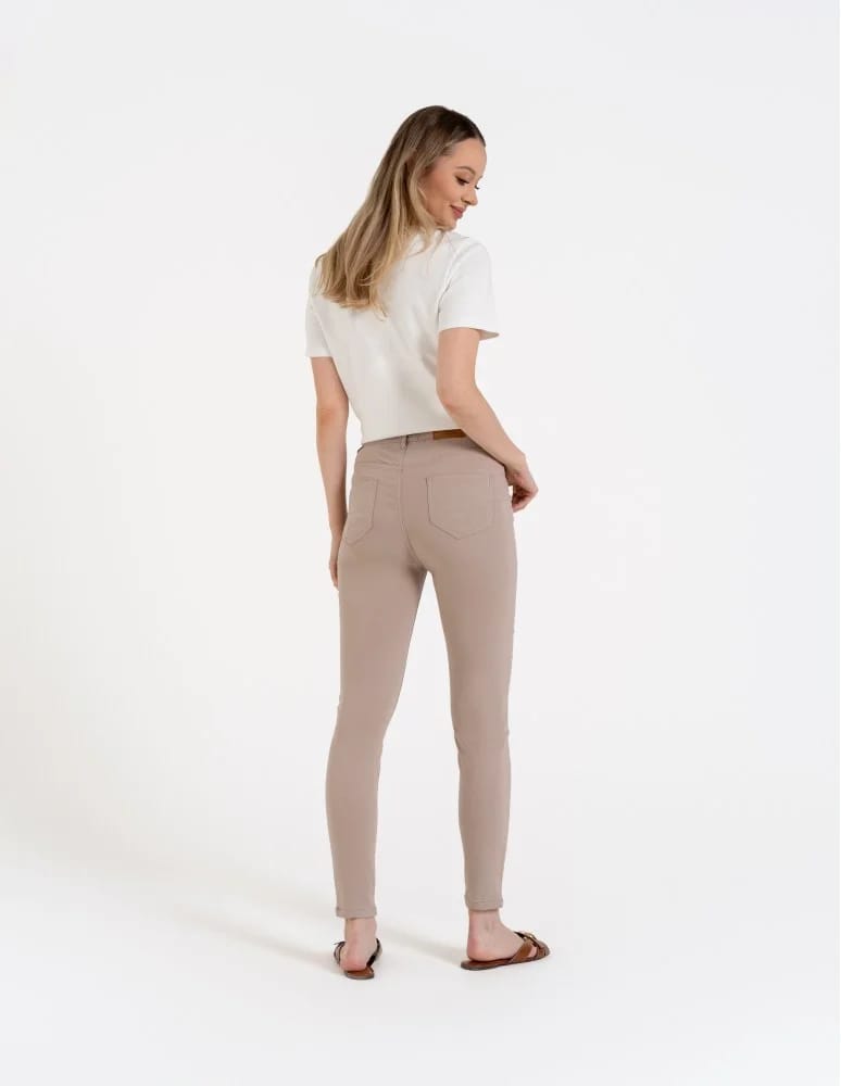 Spodnie damskie - Spodnie wiskozowe damskie eleganckie BEŻOWY  - produkt moraj.pl 13