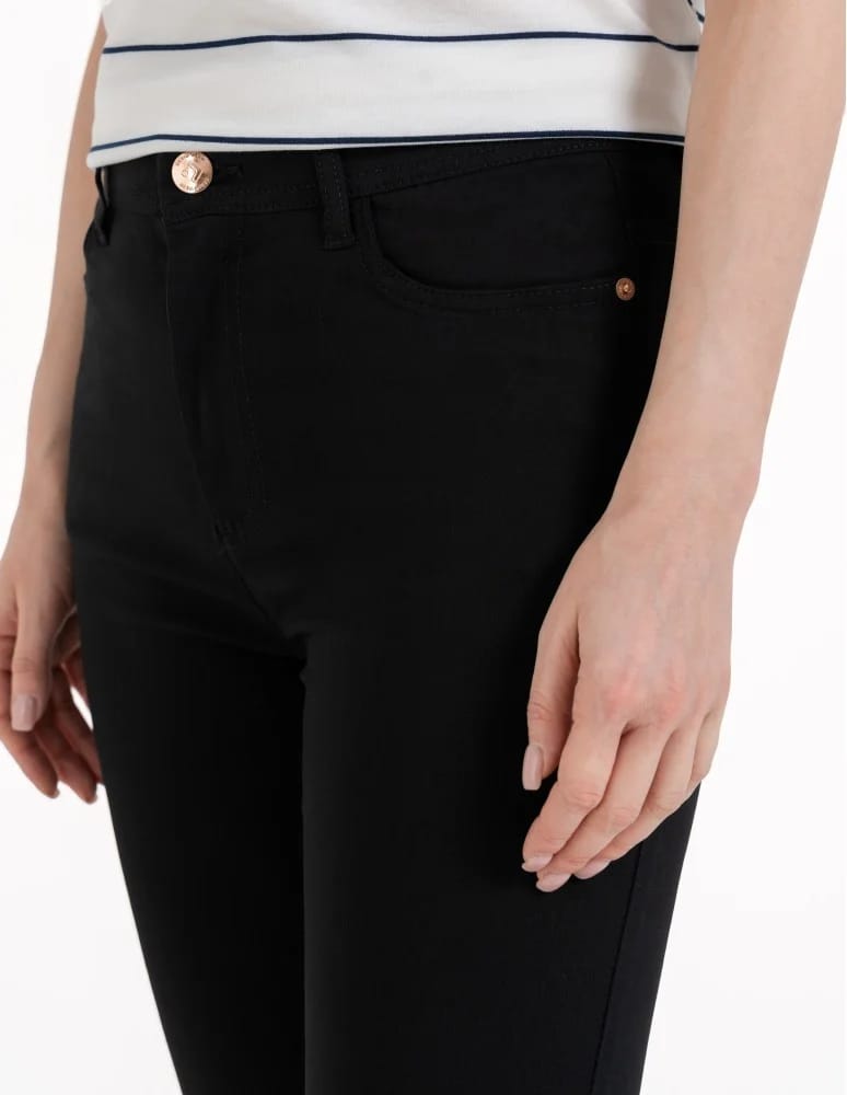 Spodnie damskie - Spodnie wiskozowe damskie eleganckie CZARNY  - produkt moraj.pl 6