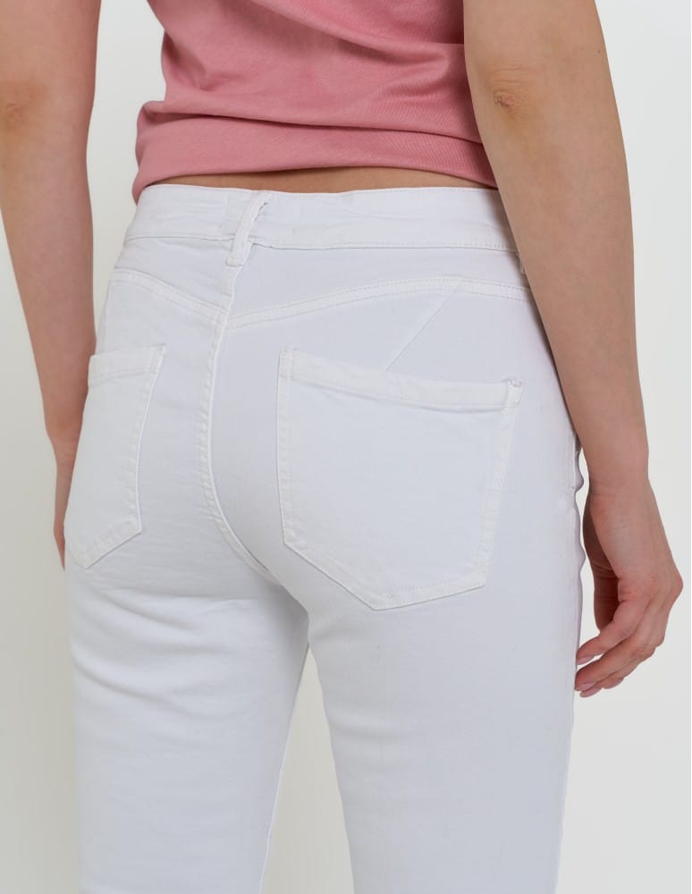 Spodnie damskie - Damskie spodnie skinny jeansowe rurki BIAŁY  - produkt moraj.pl 14