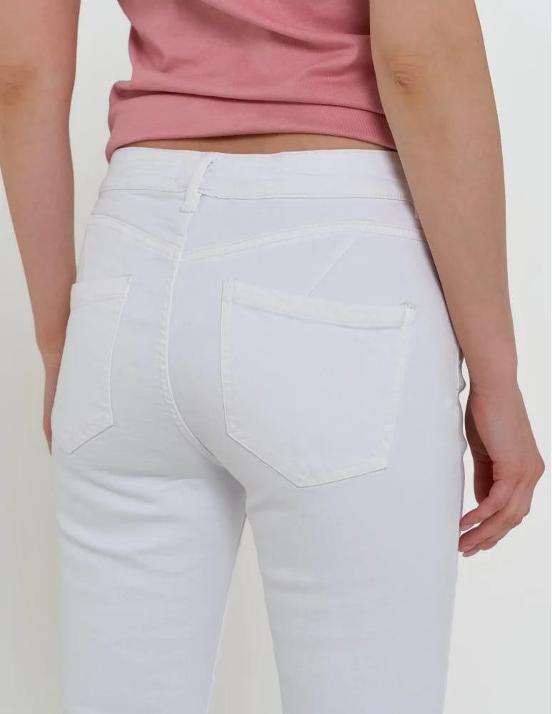 Spodnie damskie - Damskie spodnie skinny jeansowe rurki BIAŁY - produkt moraj.pl 14