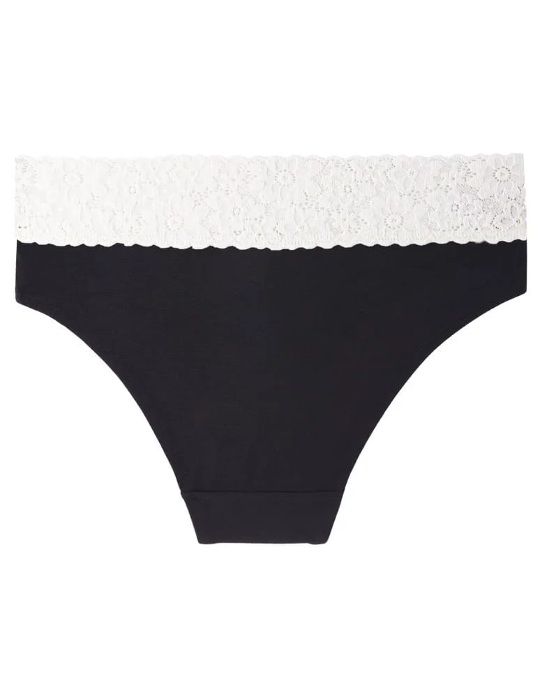 Majtki z wysokim stanem - Majtki damskie maxi bikini z szerokim koronkowym pasem 6-pak WIELOKOLOROWY - produkt moraj.pl 2