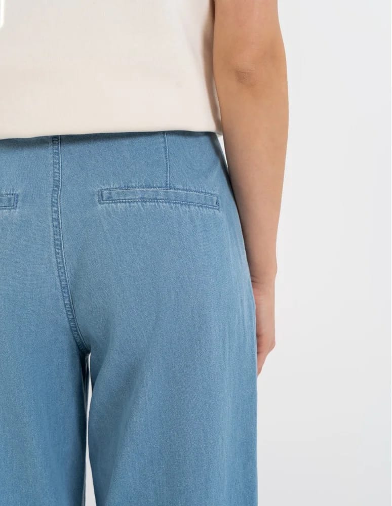 Spodnie materiałowe - Spodnie damskie jeansowe casual z wysokim stanem JASNY NIEBIESKI - produkt moraj.pl 7