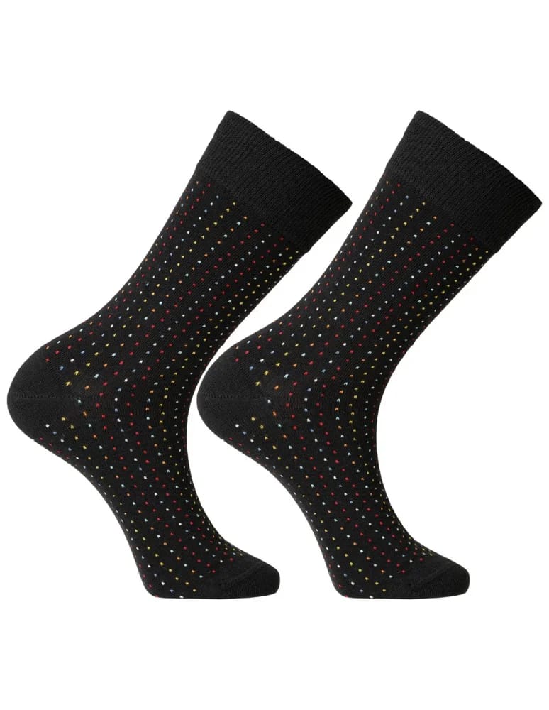 Skarpetki długie - Skarpetki męskie długie bawełniane eleganckie w kropki 4-pak WIELOKOLOROWY  - produkt moraj.pl 4