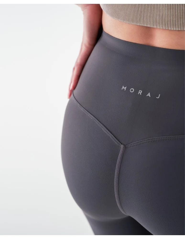 Legginsy damskie - Legginsy damskie sportowe funkcyjne z wysokim stanem GRAFIT - produkt moraj.pl 3