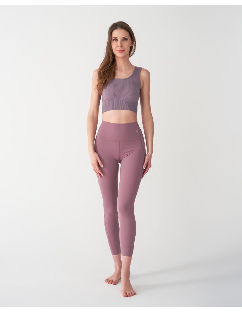 Legginsy damskie - Legginsy damskie z wysokim stanem funkcyjne RÓŻOWY - produkt moraj.pl 1