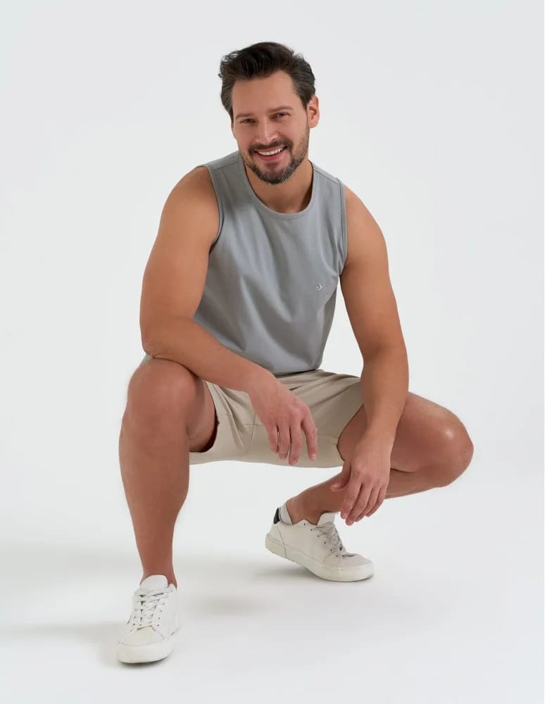 Tank Topy - Tank top męski bawełniany koszulka bez rękawów SZARY  - produkt moraj.pl 6