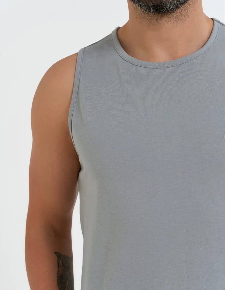 Tank Topy - Tank top męski bawełniany koszulka bez rękawów SZARY  - produkt moraj.pl 8