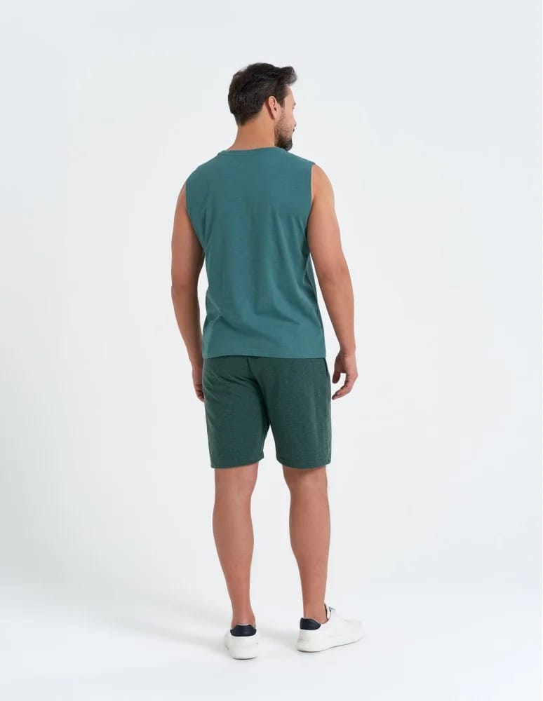 Koszulki i Tank Topy - Koszulka męska tank top bez rękawów luźna ZIELONY  - produkt moraj.pl 4