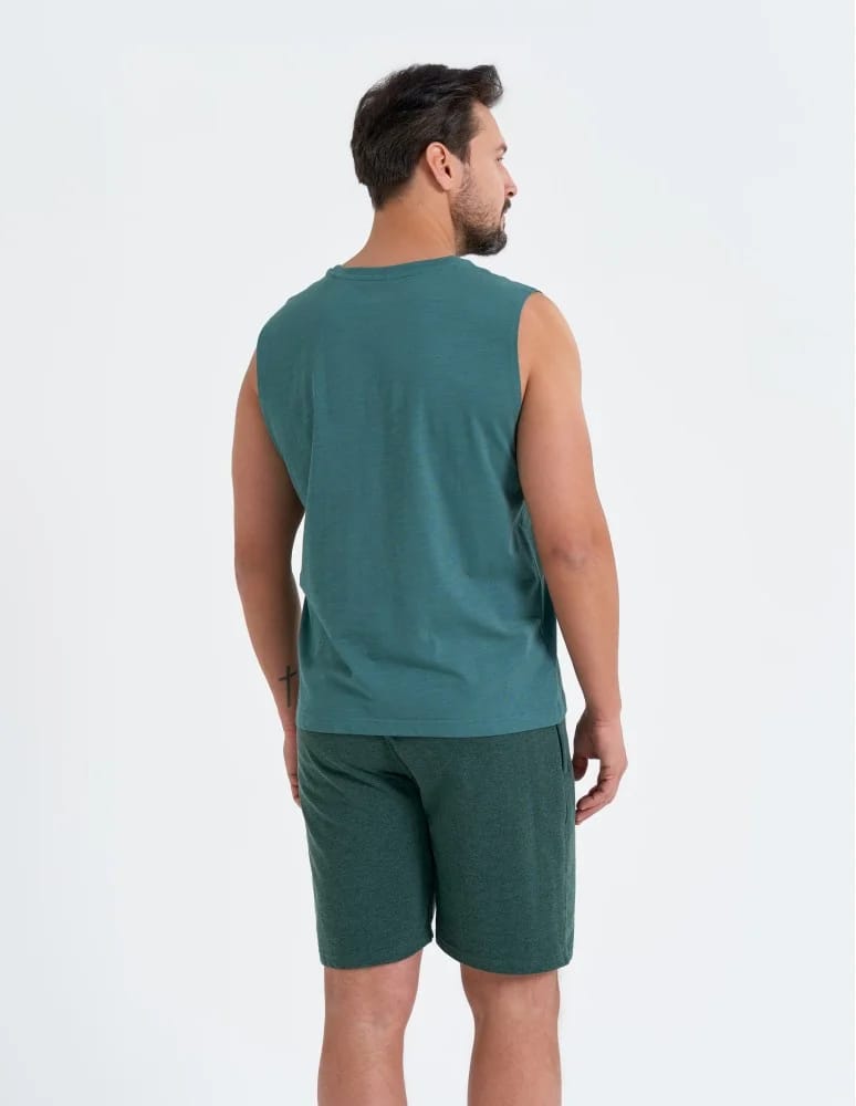 Koszulki i Tank Topy - Koszulka męska tank top bez rękawów luźna ZIELONY  - produkt moraj.pl 5
