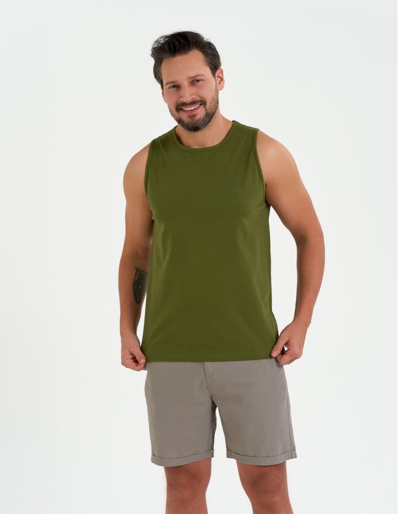 Tank Topy - Tank top męski koszulka bez rękawów bawełniana 100% ZIELONY - produkt moraj.pl 1