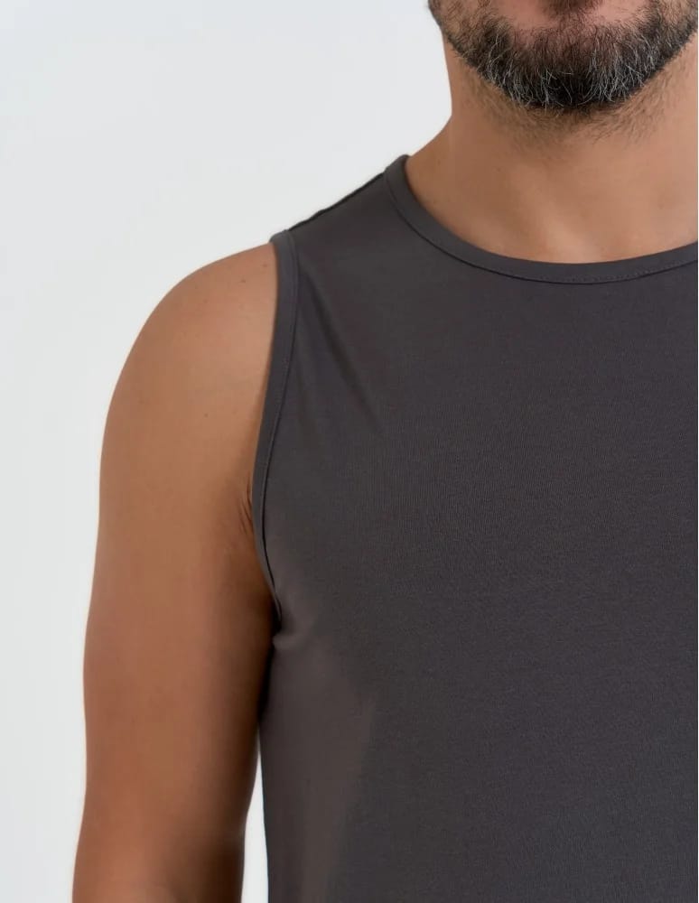 Tank Topy - Tank top męski koszulka bez rękawów bawełniana 100% SZARY - produkt moraj.pl 4