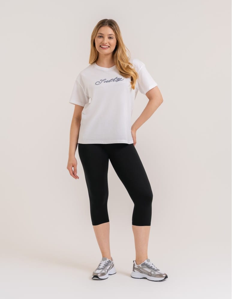 Legginsy damskie - Klasyczne legginsy 3/4 damskie peach touch CZARNY - produkt moraj.pl 1