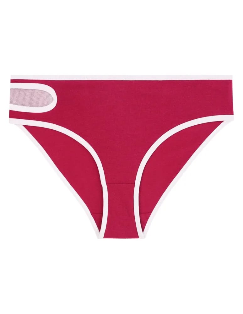 Majtki figi - Damskie figi bikini z bawełny czesanej z siateczkową wstawką 4-pak WIELOKOLOROWY - produkt moraj.pl 5
