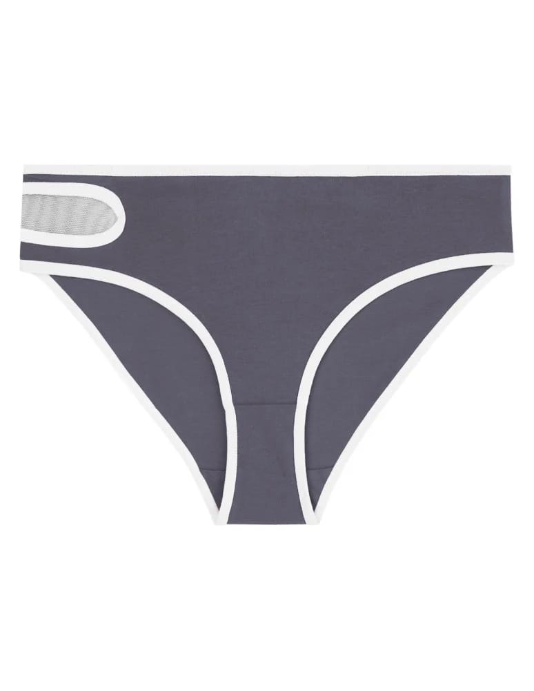 Majtki figi - Damskie figi bikini z bawełny czesanej z siateczkową wstawką 4-pak WIELOKOLOROWY - produkt moraj.pl 7