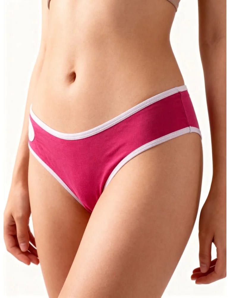 Majtki figi - Damskie figi bikini z bawełny czesanej z siateczkową wstawką 4-pak WIELOKOLOROWY - produkt moraj.pl 4