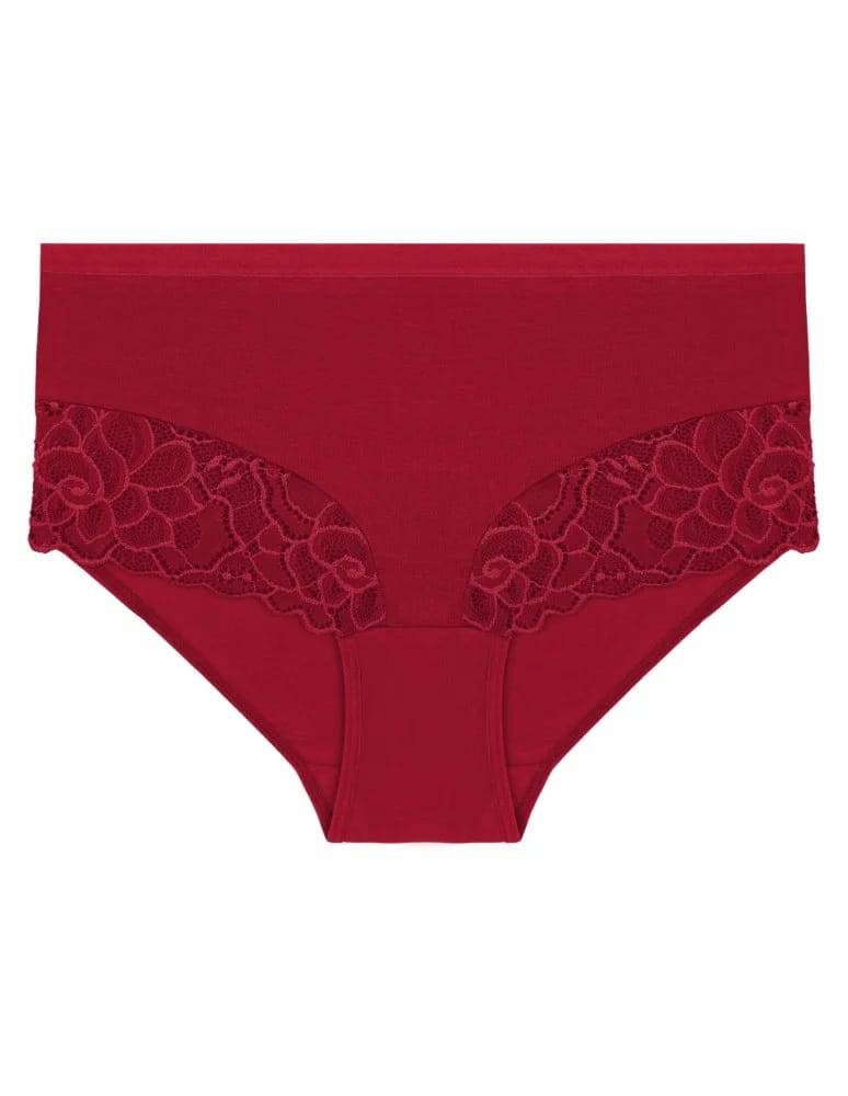 Majtki figi - Majtki damskie maxi bikini bawełniane z wysokim stanem i kwiatową koronką 4-pak WIELOKOLOROWY - produkt moraj.pl 3