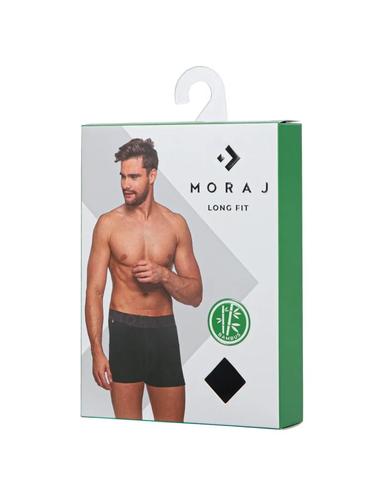 Bokserki dopasowane - Bokserki męskie z wiskozy bambusowej LONG FIT miękkie z kolorowym pasem zestaw na prezent 6-pak WIELOKOLOROWY  - produkt moraj.pl 6