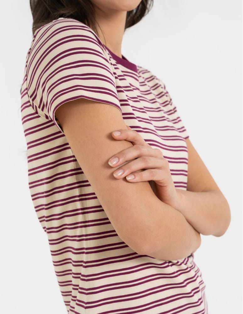 Koszulki z krótkim rękawem - T-shirt damski bawełniany w paski WZÓR 1  - produkt moraj.pl 8