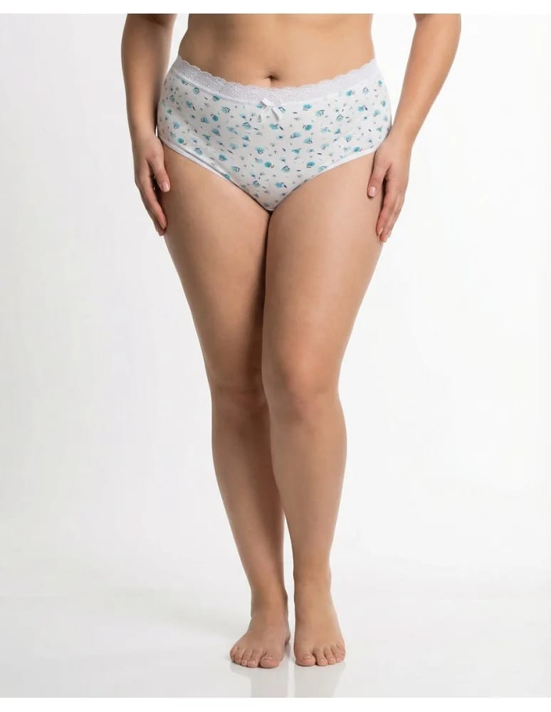 Majtki figi - Majtki damskie figi maxi bikini bawełniane w kwiatuszki 4-pak WIELOKOLOROWY - produkt moraj.pl 10