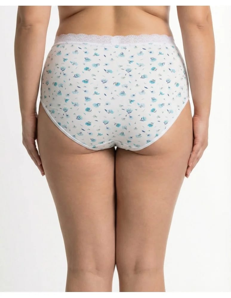 Majtki figi - Majtki damskie figi maxi bikini bawełniane w kwiatuszki 4-pak WIELOKOLOROWY - produkt moraj.pl 11