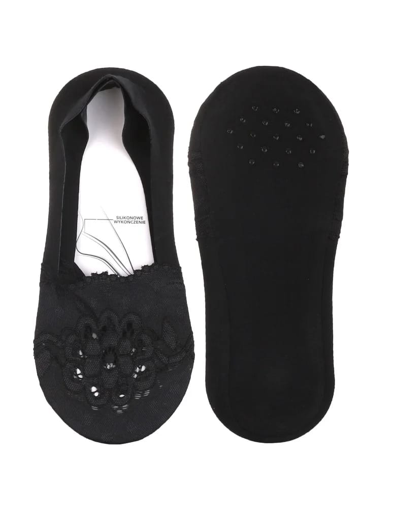 Mikrostopki - Skarpetki damskie eleganckie do mokasynów z kwiatowym wzorem ABS 3-pak WIELOKOLOROWY  - produkt moraj.pl 2