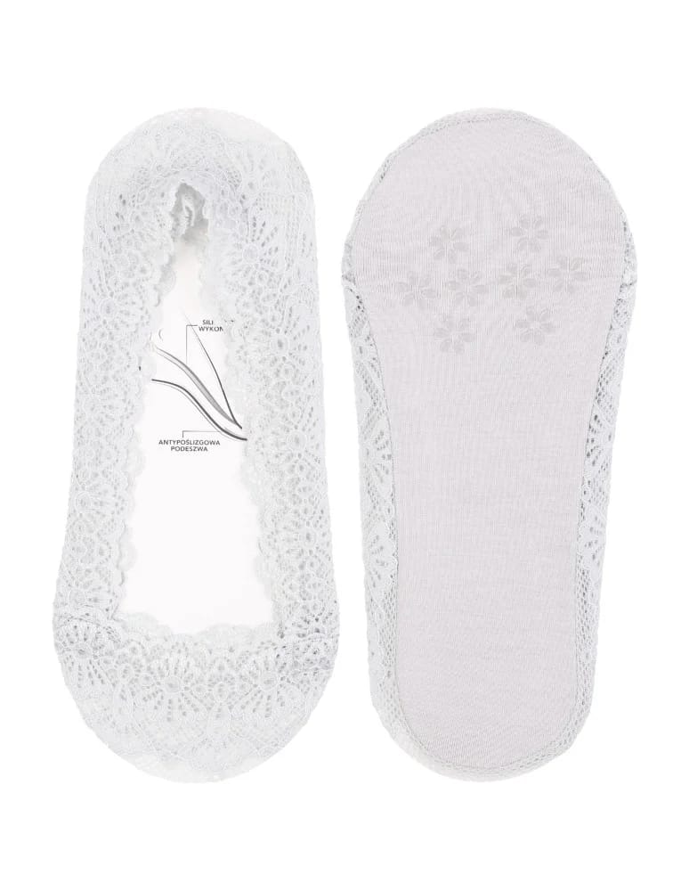 Mikrostopki - Skarpetki damskie koronkowe mikrostopki eleganckie do balerinek zestaw 3-pak WIELOKOLOROWY - produkt moraj.pl 5