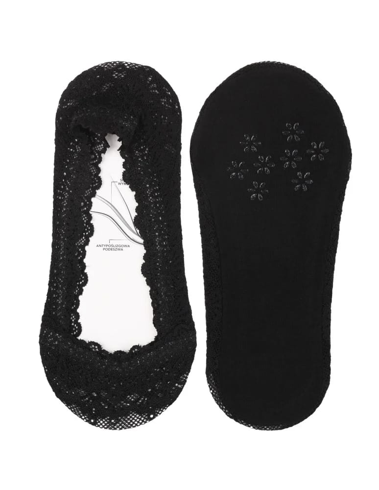 Mikrostopki - Skarpetki damskie koronkowe mikrostopki eleganckie do balerinek zestaw 3-pak WIELOKOLOROWY - produkt moraj.pl 6