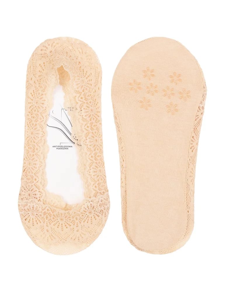 Mikrostopki - Skarpetki damskie koronkowe mikrostopki eleganckie do balerinek zestaw 3-pak WIELOKOLOROWY - produkt moraj.pl 7