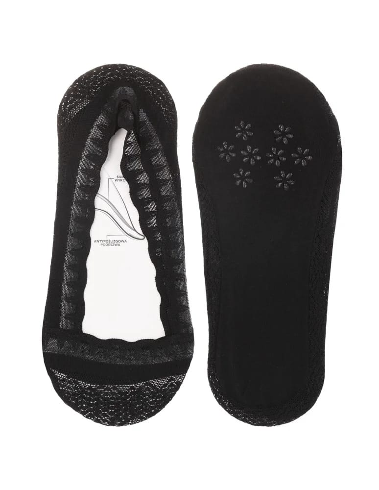 Mikrostopki - Skarpetki damskie do czółenek z elegancką koronką 3-pak WIELOKOLOROWY  - produkt moraj.pl 4