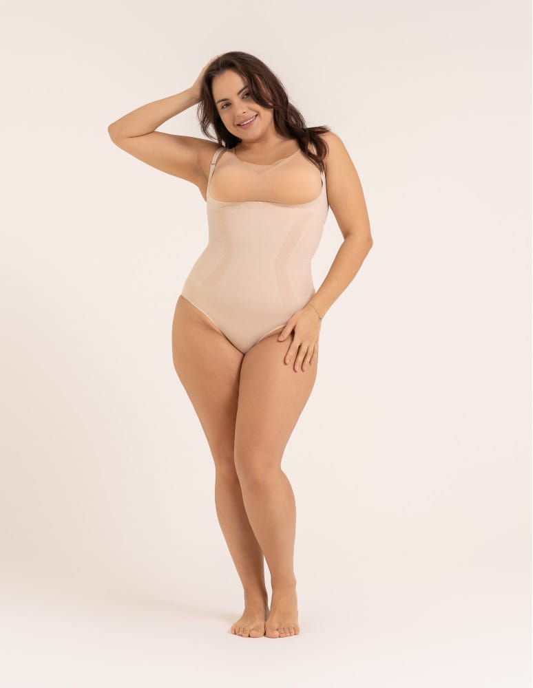 Body - Body modelujące damskie mocno kompresyjne z odpinanymi ramiączkami BEŻOWY - produkt moraj.pl 1