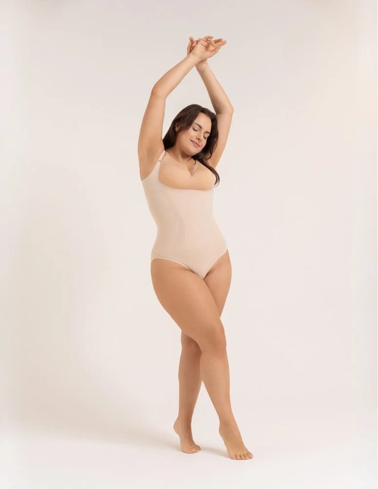 Body - Body modelujące damskie mocno kompresyjne z odpinanymi ramiączkami BEŻOWY  - produkt moraj.pl 3