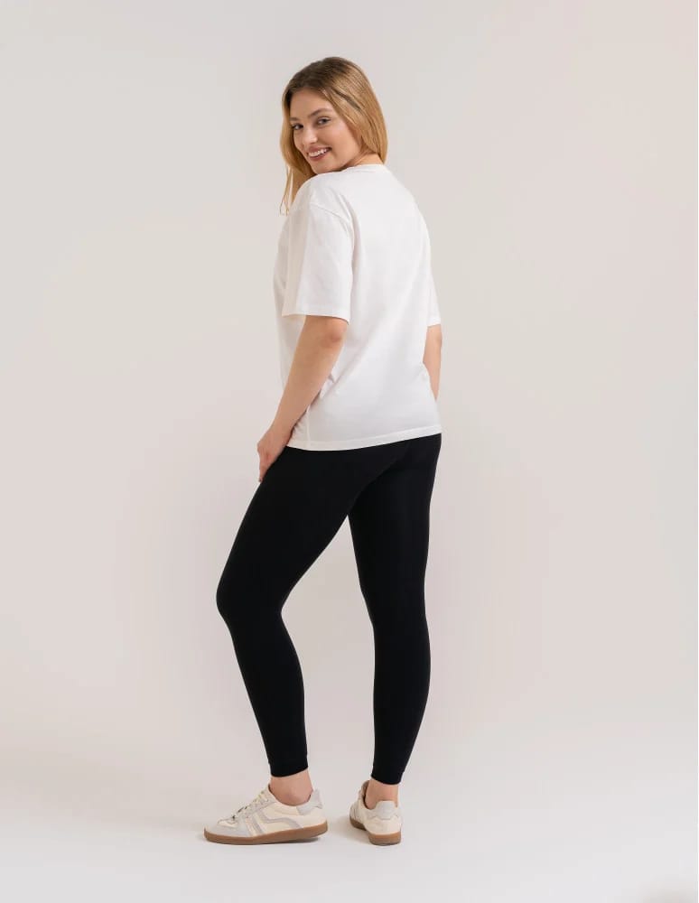 LEGGINSY - Damskie legginsy ocieplane z futerkiem i wysokim stanem CZARNY  - produkt moraj.pl 3