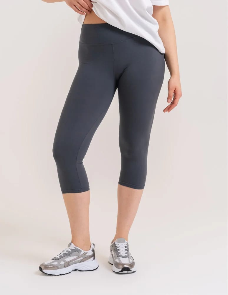 Legginsy damskie - Klasyczne legginsy 3/4 damskie peach touch SZARY  - produkt moraj.pl 6
