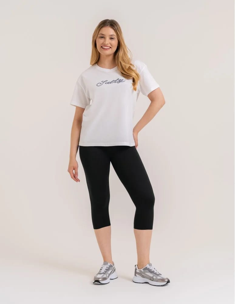 Legginsy damskie - Klasyczne legginsy 3/4 damskie peach touch CZARNY  - produkt moraj.pl 3
