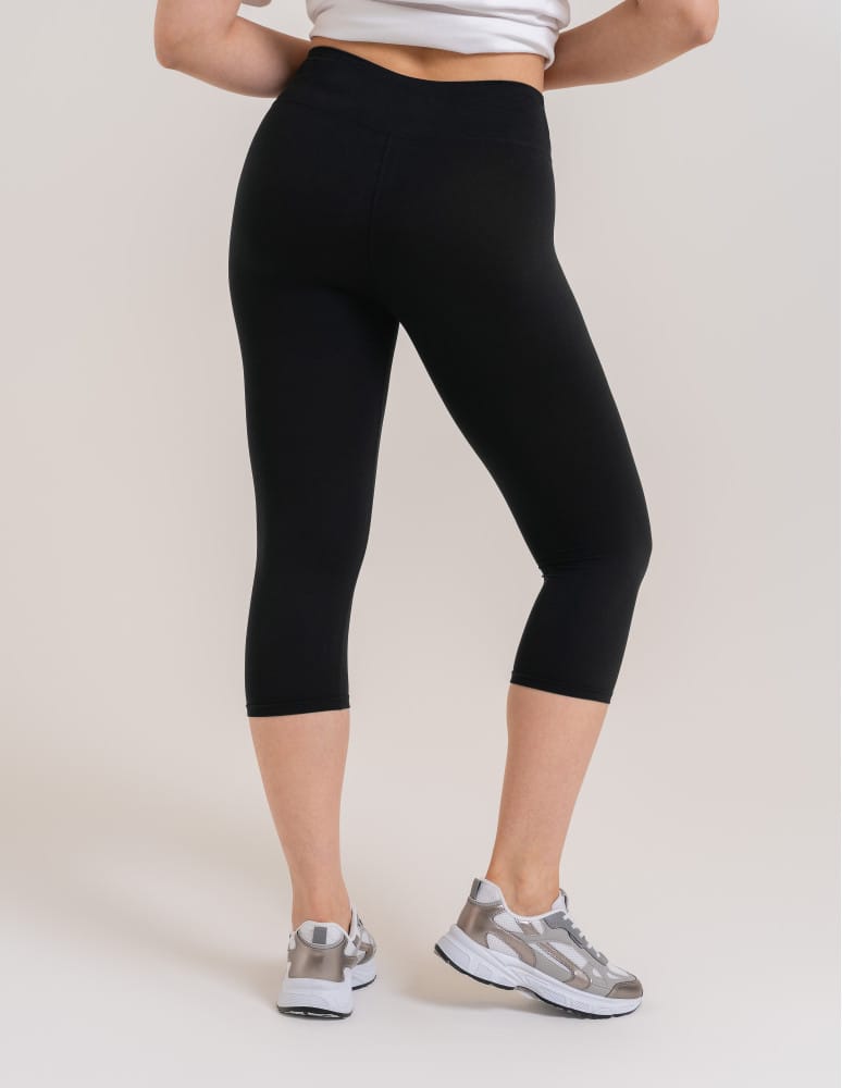 Legginsy damskie - Klasyczne legginsy 3/4 damskie peach touch CZARNY - produkt moraj.pl 7