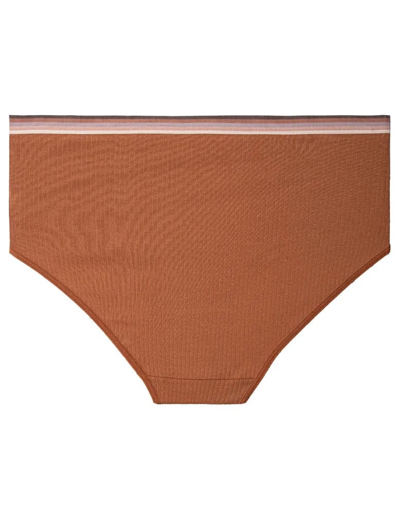 Majtki z wysokim stanem - Majtki damskie wygodne maxi bikini prążkowane bawełniane 3-pak WIELOKOLOROWY  - produkt moraj.pl 5