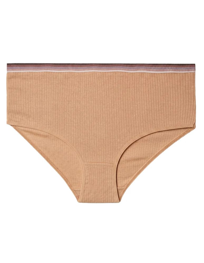 Majtki z wysokim stanem - Majtki damskie wygodne maxi bikini prążkowane bawełniane 3-pak WIELOKOLOROWY  - produkt moraj.pl 2